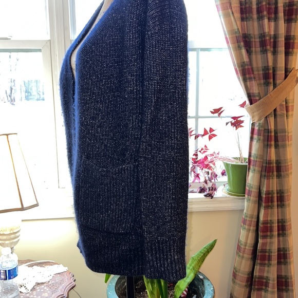 Adam Lippes 57%Silk 30Cashmere and 13Polyamide Navy Merle size M - Picture 11 of 12